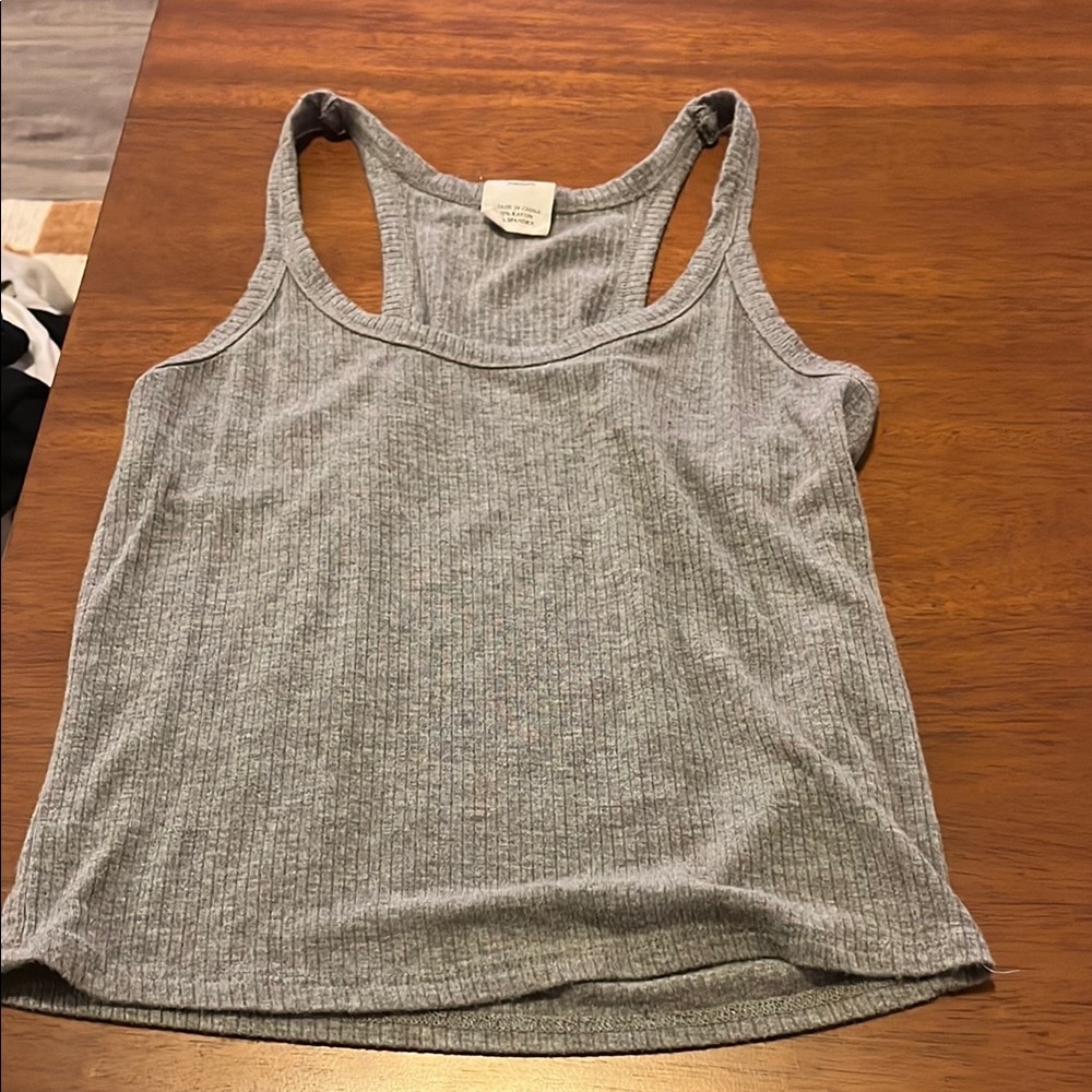 Women's Heather Gray Ribbed Tank Top